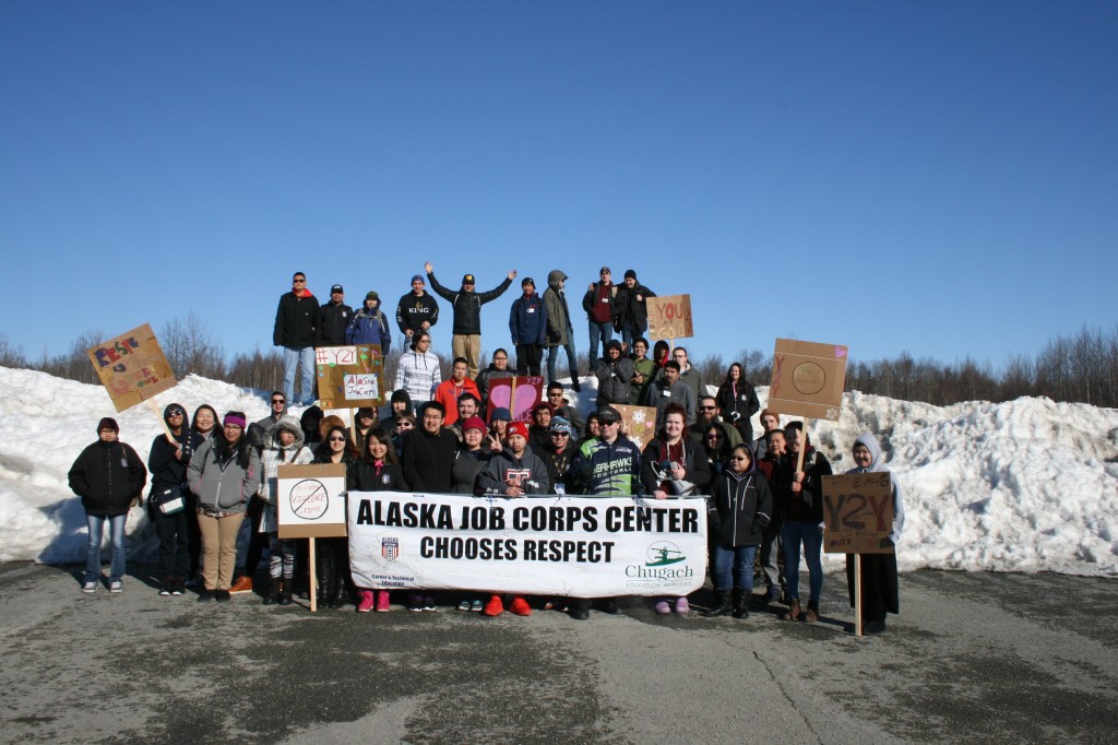 Alaska Job Corps students at the Choose Respect March.